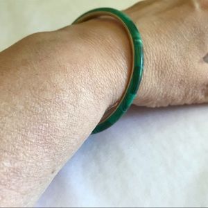 Genuine Green Malachite Stone Bangle Bracelet